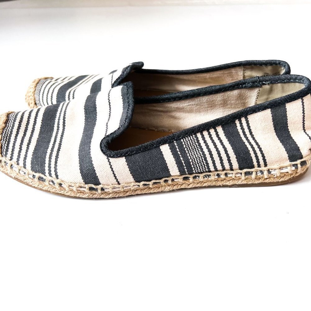 Bass Jenna espadrille Navy/Gray and Cream stripe size 9 - Picture 5 of 10